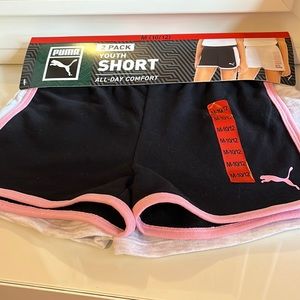 Puma 2 pack youth shorts for girls size M